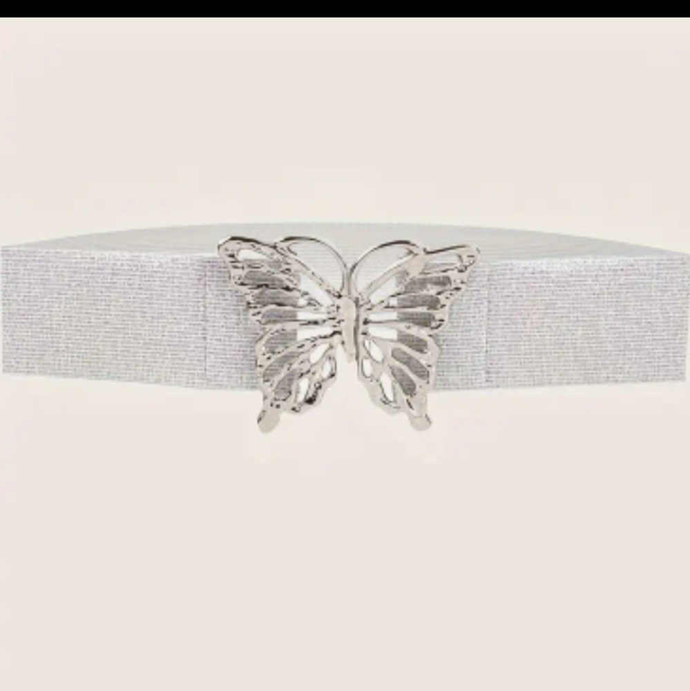 Silvery butterfly belt